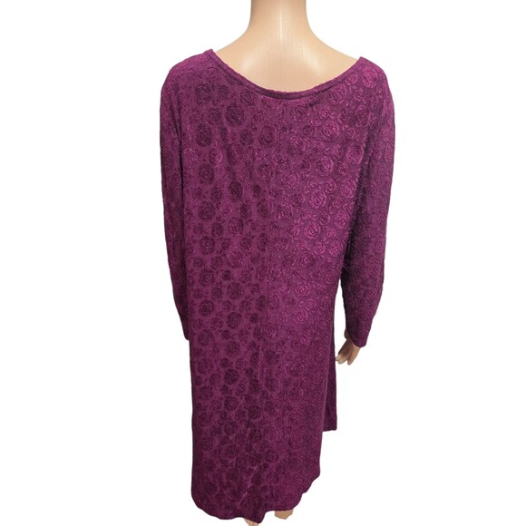 More Jazz women's size 16 purple long sleeve floral dress knee length classy - Picture 2 of 3